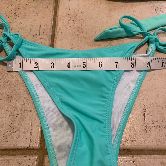 💜 Turquoise Padded Push-Up Bikini Swimsuit Set (S/M) - Picture 4 of 6